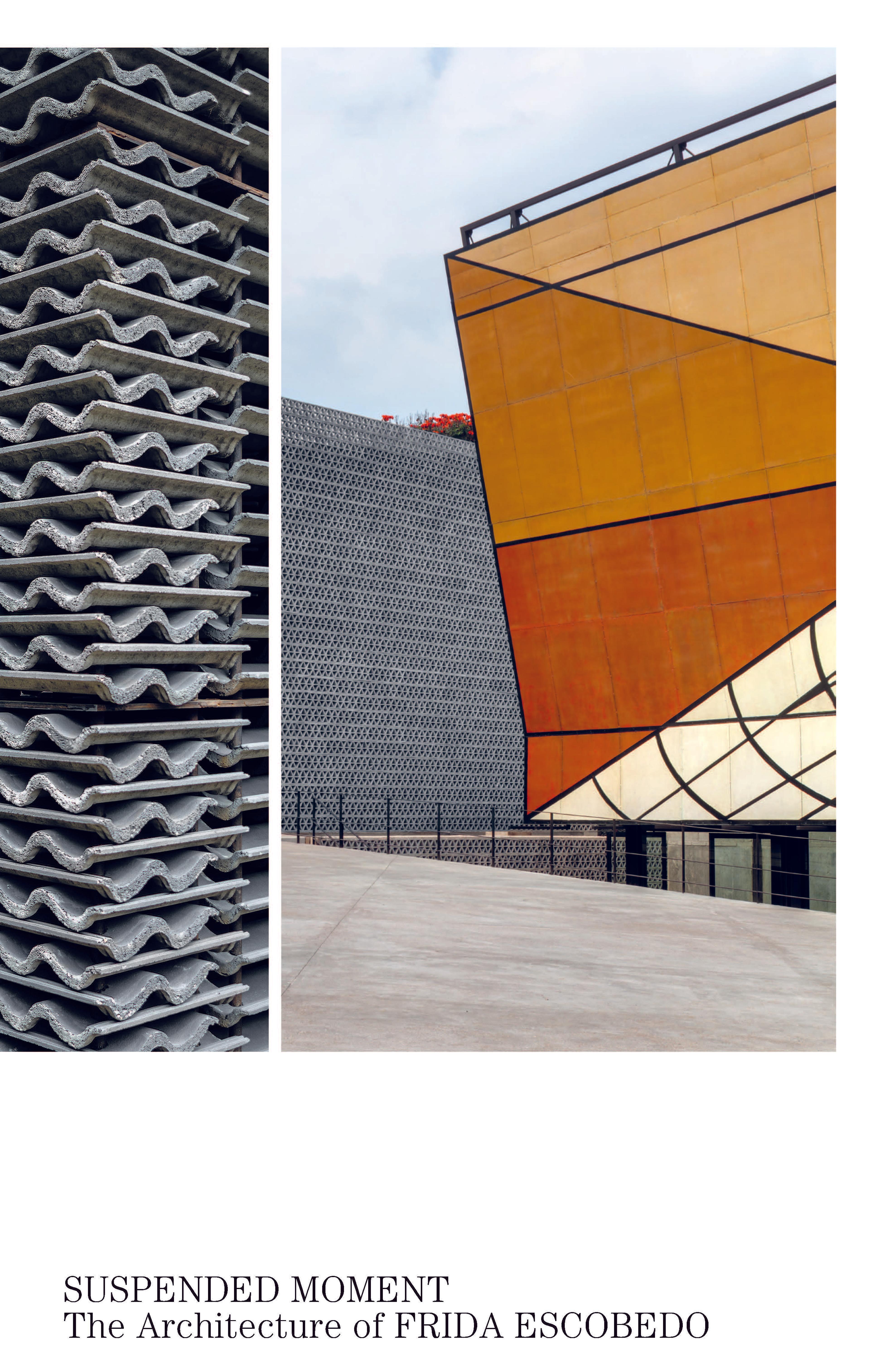 an orange building rendering against a grey wall